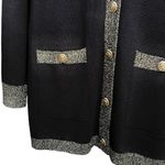Joseph Ribkoff NWT Black Gold Contrast Trim Knit Long Cardigan Size Medium Photo 5