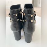Valentino Garavani Black grained leather rockstud block heel ankle boots EU 40 Photo 5