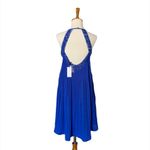 Sugar + Lips Pleated Cut Out Mini Dress Size Medium Royal Blue Photo 7