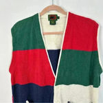 Boston Traders Sweater Vest Front Pockets Button Up Christmas Womens Size Large Photo 1