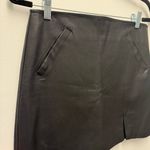 Olivaceous  Faux Leather Mini Skirt, Black | Size Medium Photo 1