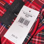 Kendall + Kylie  Red Plaid Floral Embroidery shirt dress button up button down Photo 2