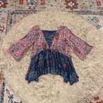 Anthropologie Floreat Valo Velvet Burnout Silk Blend Paisley blouse size small Photo 2