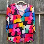 Sno Skins Bold Colorful Art to Wear Blouse | M Pink Size M Photo 1