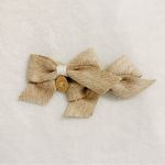 Japanese Light Beige Neutral Y2K Cottagecore Hair Clip Bow Accessory Tan Photo 3