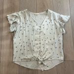 Sim & Sam  Women's Floral V-Neck Button Blouse Size XL Photo 0