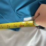 Move Theology Womens Large Long Sleeve Teal Cut Out Crop Top Gym Yoga Workout Blue Photo 2