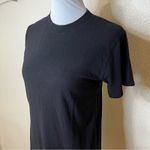 Enza Costa black slubbed short sleeve tee shirt mini dress SMALL Photo 3