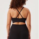 Girlfriend Collective  Topanga High Neck Cross Back Crop Tank Black Photo 1