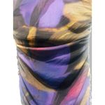 ZARA  Y2K Ruched Sheer Mesh Dress Medium Abstract Purple Pink Black Long Sleeve Photo 7