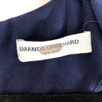 Amanda Uprichard  Mini Dress Flutter Sleeve V Neck Navy Blue S Photo 3