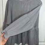 NWT Yarn and Sea Peplum Long Sleeve Pleated Grey Sweatshirt Fleece Lined Size 1X Gray Photo 9