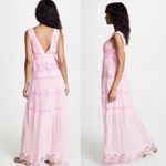 Temptation Positano Maldive Maxi Dress Pink Sleeveless Lace Crochet Silk Cotton Size M Photo 2