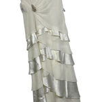 David's Bridal David’s Bridal Ivory Ruffle Gown Size 8 Chiffon Formal Wedding Guest‎ Dress Photo 0