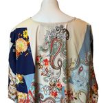 Tolani NWT, Collection Printed Woven Kaftan Blouse Paisley Patch, Sz L Photo 7