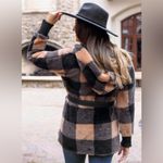 Fleece Tan/Black Buffalo Plaid Wrap Jacket | Buffalo Fleece Plaid Wrap Jacket Black Size XL Photo 3