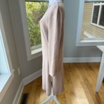 Cable & Gauge  Neutral Taupe Ribbed Cotton Nylon Scalloped Hem Open Cardigan M Photo 3