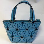 Geometric Satchel Handbag Blue Photo 1