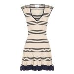 Alice McCALL Frenchie Striped Mini Dress Nude Ink Blue Gold Women’s Size 4 | XS Photo 1