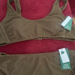 Wild Fable Olive Bianca Scrunch Square Neck Cropped Bikini Top Photo 3