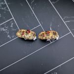 Vintage Clip On Earrings Stunning Retro Floral Design Statement Earrings Photo 4