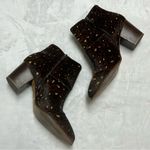 Madewell  Calf Hair Bootie Boot Animal Print Leather Dark Side Zipper Heel Size 8 Photo 1