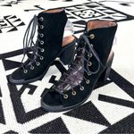 Jeffrey Campbell x Free People Minimal Lace Up Heel in Black Suede Size 9 Photo 2