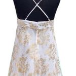 Cache Gold Metallic Silk Sheer Illusion Lace Top Dress Fit Flare New NWT $158 Photo 7