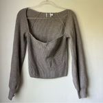 Princess Polly Eliza Gray Ribbed Wide Neck Knit Sweater M/L Photo 7