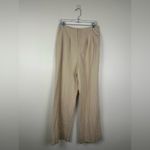 Lulus  Sophisticated Feel Beige Pleated High-Rise Wide-Leg Pants Sz L Photo 2