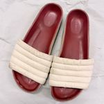 Isabel Marant  Hellea Slide Sandals White Quilted Leather & Beige Suede Size 37 Photo 1