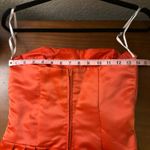 Vintage Cindy USA Orange Strapless Ruched Pleated Bubble Hem Mini Dress Size S Photo 3