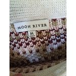 Moon River ‎ Knit V Neck Sweater with Collar Design Size Medium Photo 3