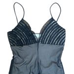 Vintage 90's lace trim lined ruffle slip dress small. Made in U.S.A. Black Photo 3