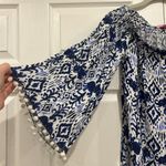 Lilly Pulitzer  Nita Cover Up Womens Blue White Print Off Shoulder Size XS Photo 3
