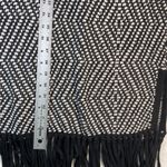 Chico's  Fringe Open Front Vest Sleeveless Black White Knit Cardigan Size‎ 2 US L Photo 7