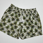 Briggs New York Briggs size large Womens Floral Linen Blend Shorts Pull On Pockets Palm Trees Photo 0