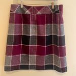 Talbots  Dark Academia Wool Tartan Plaid Lined Plum Purple Black Grey Skirt 10 Photo 2