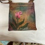 Anuschka Vintage  Artistic Floral Handmade Leather Crossbody Bag Photo 1