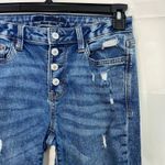 Arizona Jeans Arizona Jean Co women's medium wash multibutton stretch midrise distressed jeans Photo 1