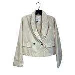 American Eagle  Cropped Blazer Size M Ivory Double Breasted Office Chic Photo 1