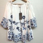 NWT Grand & Greene Embroidered Off Shoulder Peasant Top Bohemian Blouse M White Size M Photo 5