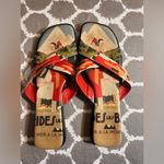 ICON Red and Black Sandals with Crisscross Straps Made in Italy colorful summer Size 9 Photo 5