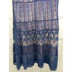 Sundance  Sweep Of Lace Dress Blue Lined Small Short Sleeve Boho Modest Photo 4