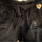 Juicy Couture Bling Y2K Black Velvet Fleece Rhinestone Embellished Pants XL Photo 4
