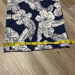 MELLODAY  wide leg belted pants Navy White Tropical print Pull on Size M Stretch Photo 7