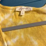 Mystree  Yellow White Tie Dye Ruffle Tank Top Photo 4