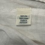 Hartford Women’s Size 4 White Silver Metallic Trimmed Split Neck Linen Dress Photo 4