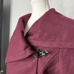Sam Edelman  Burgundy Wool Blend Asymmetrical Wrap Coat Women’s Large Photo 1