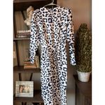Ronny Kobo Jade Silk Midi Dress Animal Print Navy Blue White Womens Size Small Photo 7